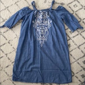 Denim off the shoulder dress